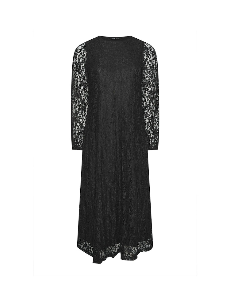 Yours Curve Black Lace Maxi Dress - Image 5 of 5