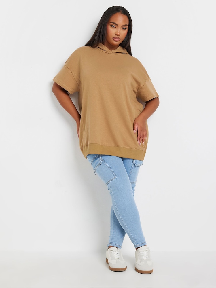 Yours Curve Natural 100% Cotton Oversized Hoodie - Image 2 of 5