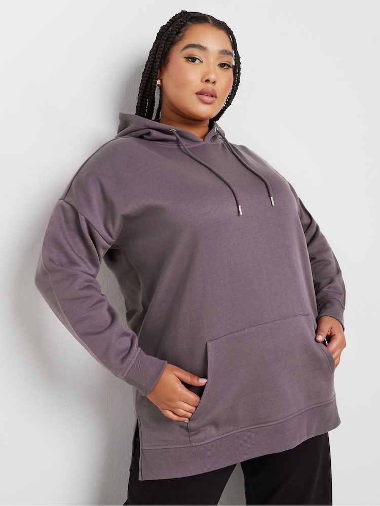 Yours Curve Purple Overhead Hoodie - Image 1 of 5
