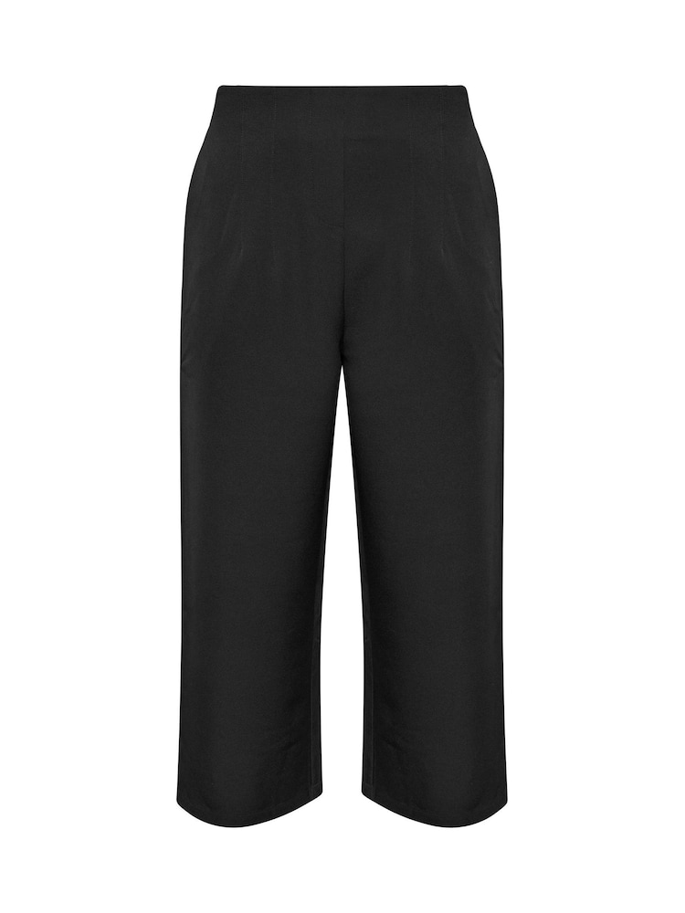 Yours Curve Black Darted Waist Wide Leg Trousers - Image 5 of 5