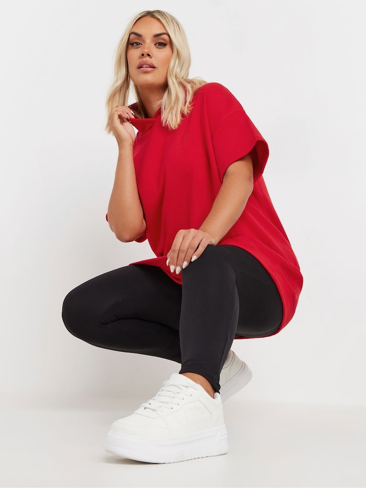 Yours Curve Red Oversized 100% Cotton Hoodie - Image 2 of 6