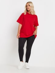 Yours Curve Red Oversized 100% Cotton Hoodie - Image 3 of 6