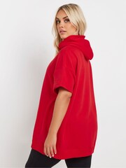Yours Curve Red Oversized 100% Cotton Hoodie - Image 4 of 6