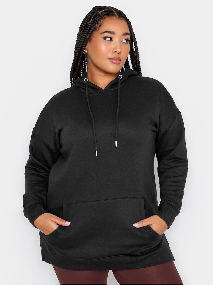Yours Curve Black Overhead Hoodie - Image 2 of 5
