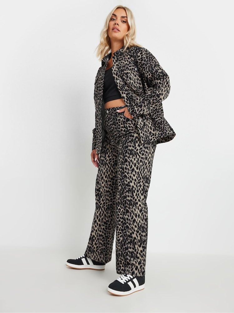 Yours Curve Natural Leopard Print Twill 100% Cotton Jacket - Image 2 of 6