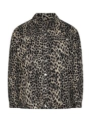 Yours Curve Natural Leopard Print Twill 100% Cotton Jacket - Image 6 of 6