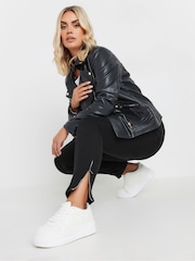 Yours Curve Black AVA Jeans With Zip Hem - Image 4 of 6