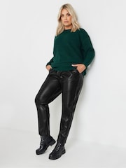 Yours Curve Black Straight Leg Trousers - Image 2 of 5