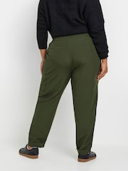 Yours Curve Green Paperbag Waist Cargo Pocket Trousers - Image 3 of 5