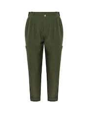 Yours Curve Green Paperbag Waist Cargo Pocket Trousers - Image 5 of 5