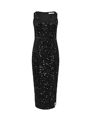 Yours Curve Black Sequin Velvet Maxi Slip Dress - Image 5 of 5