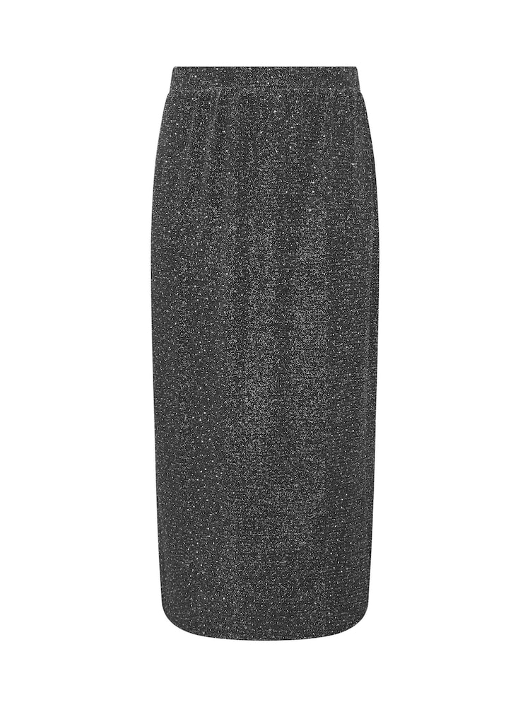 Yours Curve Silver Heat Seal Side Split Skirt - Image 5 of 5