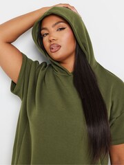 Yours Curve Green Oversized 100% Cotton Hoodie - Image 4 of 5