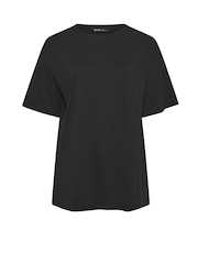 Yours Curve Black 100% Cotton Core Basic Longline T-Shirt - Image 5 of 5
