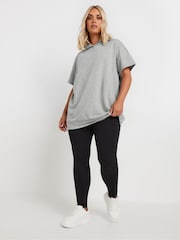 Yours Curve Grey Oversized 100% Cotton Hoodie - Image 2 of 5
