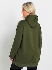 Yours Curve Green Oversized 100% Cotton Hoodie - Image 3 of 5