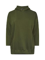 Yours Curve Green Oversized 100% Cotton Hoodie - Image 5 of 5