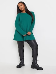 Yours Curve Green Ribbed T-Shirt - Image 2 of 5