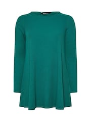 Yours Curve Green Ribbed T-Shirt - Image 5 of 5