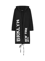 Yours Curve Black Longline Logo Hoodie - Image 5 of 5