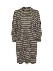 Yours Curve Black Stripe Textured Dress - Image 5 of 5
