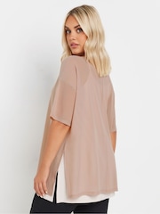 Yours Curve Pink Oversized Mesh Top - Image 3 of 5