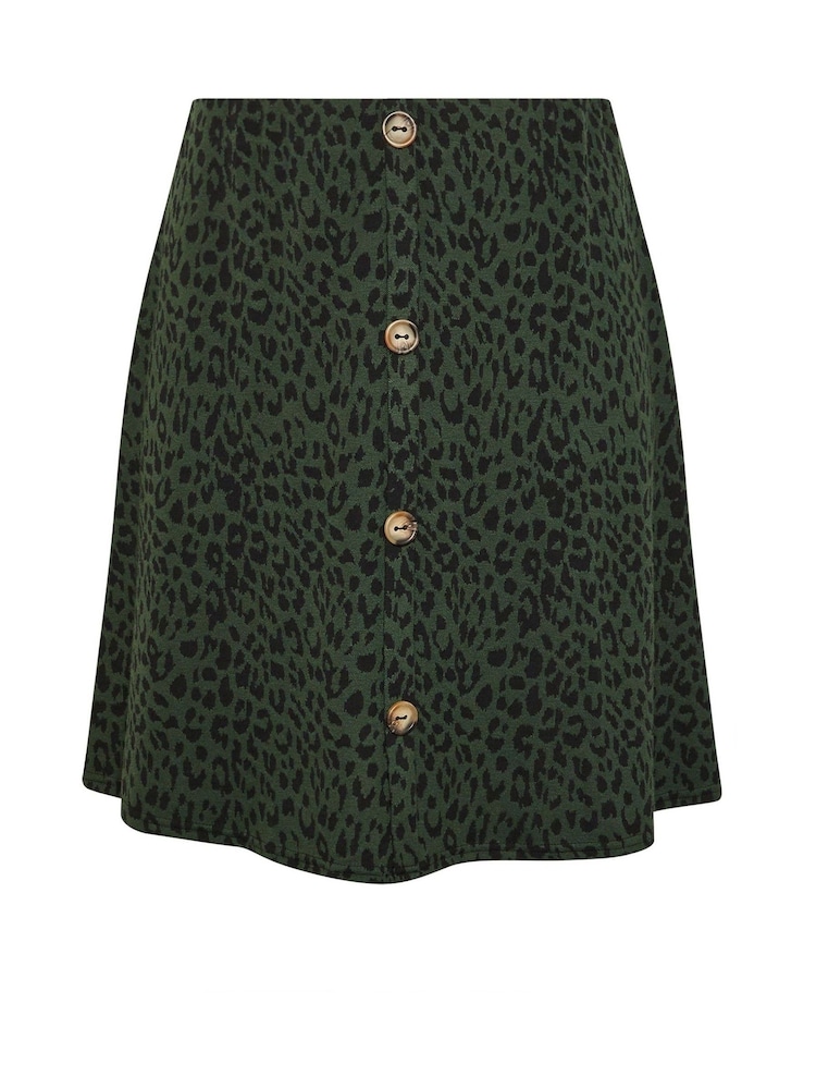 Yours Curve A Line Button Front Leopard Print Skirt - Imagen 5 de 5 Yours Curve A Line Button Front Leopard Print Skirt - Imagen 5 de 5
