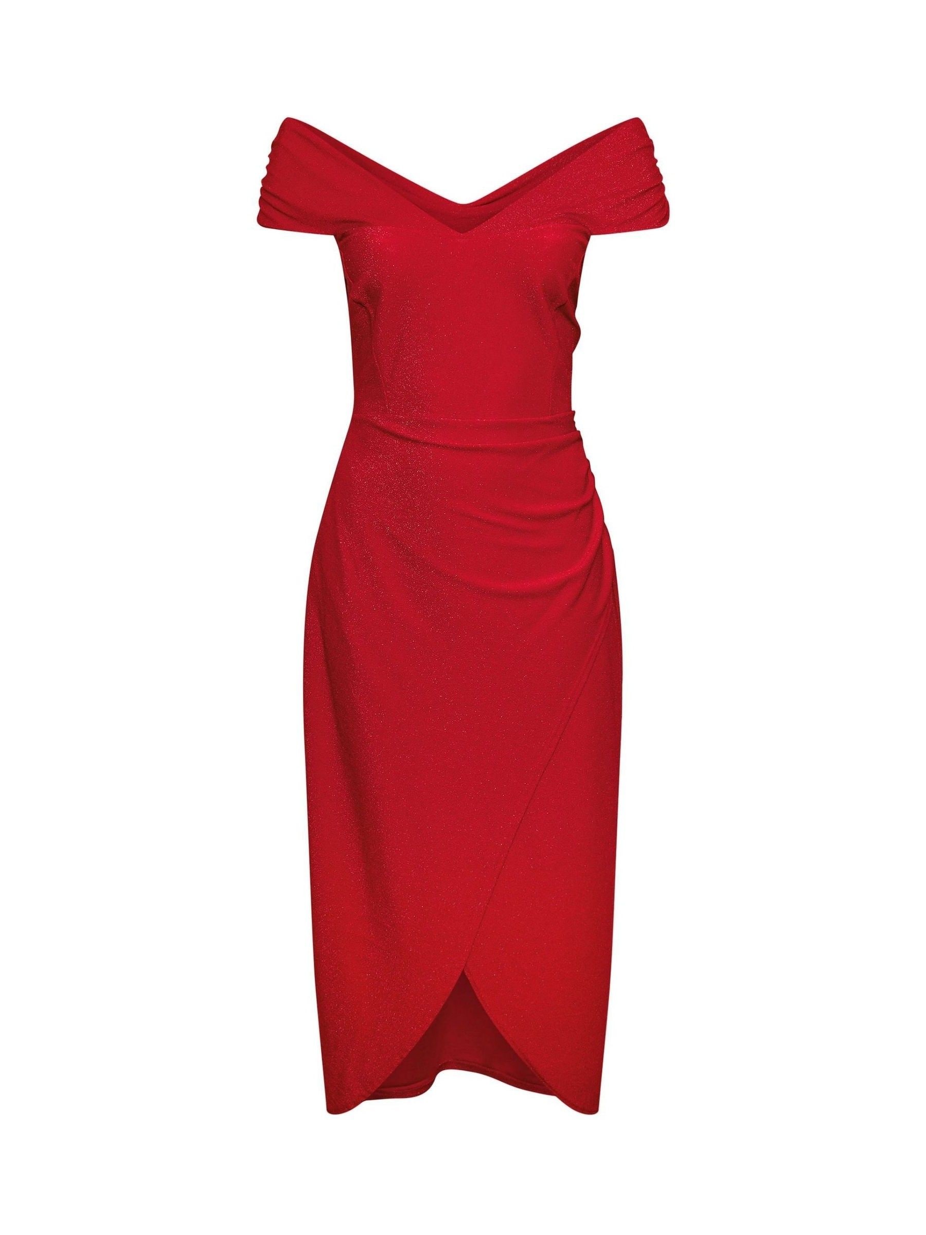 Red wrap bodycon dress online
