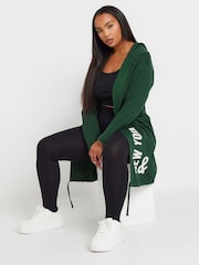 Yours Curve Green Longline Logo Hoodie - Image 4 of 5