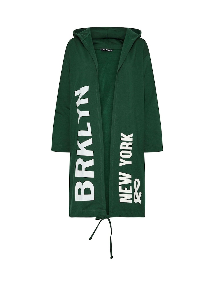 Yours Curve Green Longline Logo Hoodie - Image 5 of 5