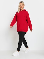 Yours Curve Red Oversized 100% Cotton Hoodie - Image 2 of 5