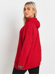 Yours Curve Red Oversized 100% Cotton Hoodie - Image 3 of 5