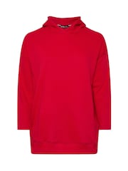 Yours Curve Red Oversized 100% Cotton Hoodie - Image 5 of 5