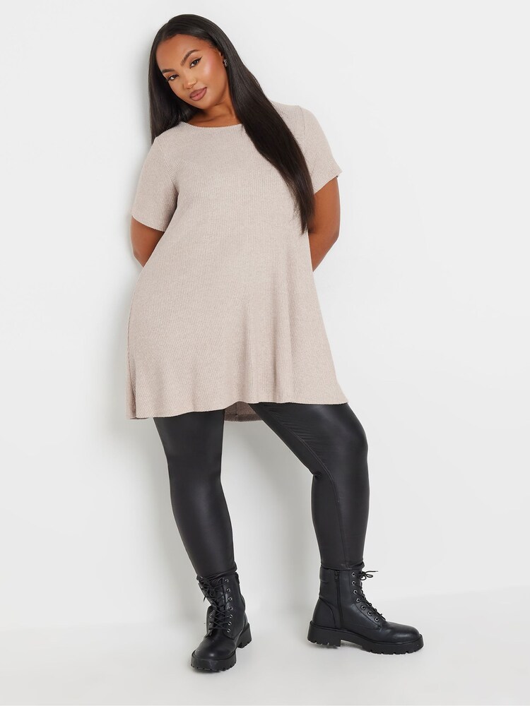 Yours Curve Soft Touched Ribbed T-Shirt - Bild 2 von 5