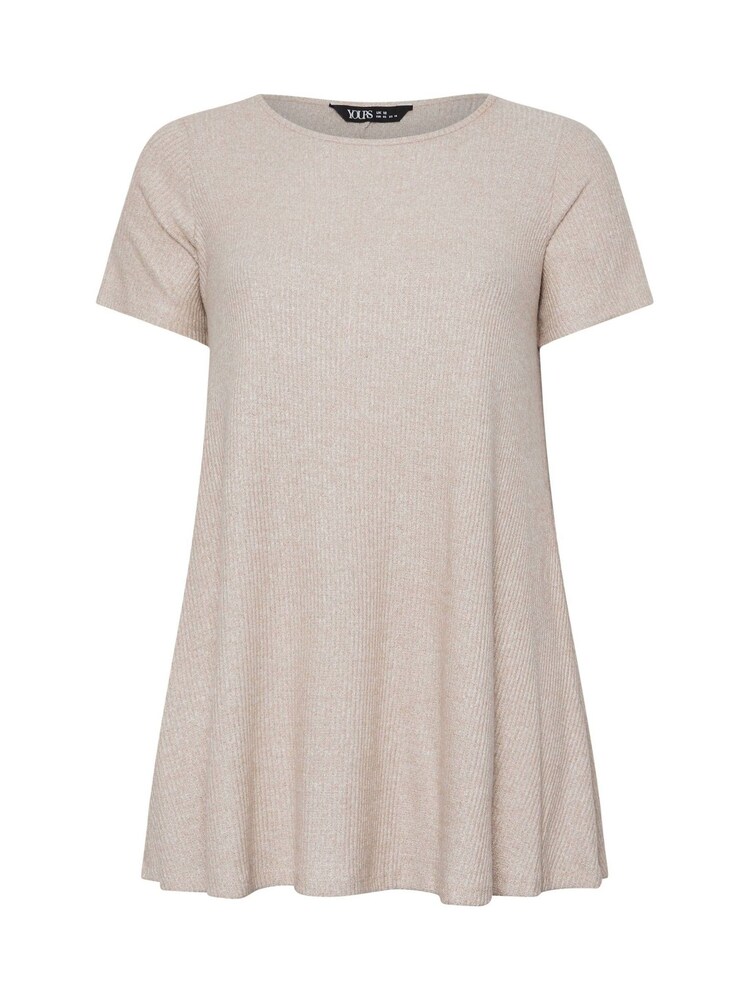 Yours Curve Soft Touched Ribbed T-Shirt - Bild 5 von 5