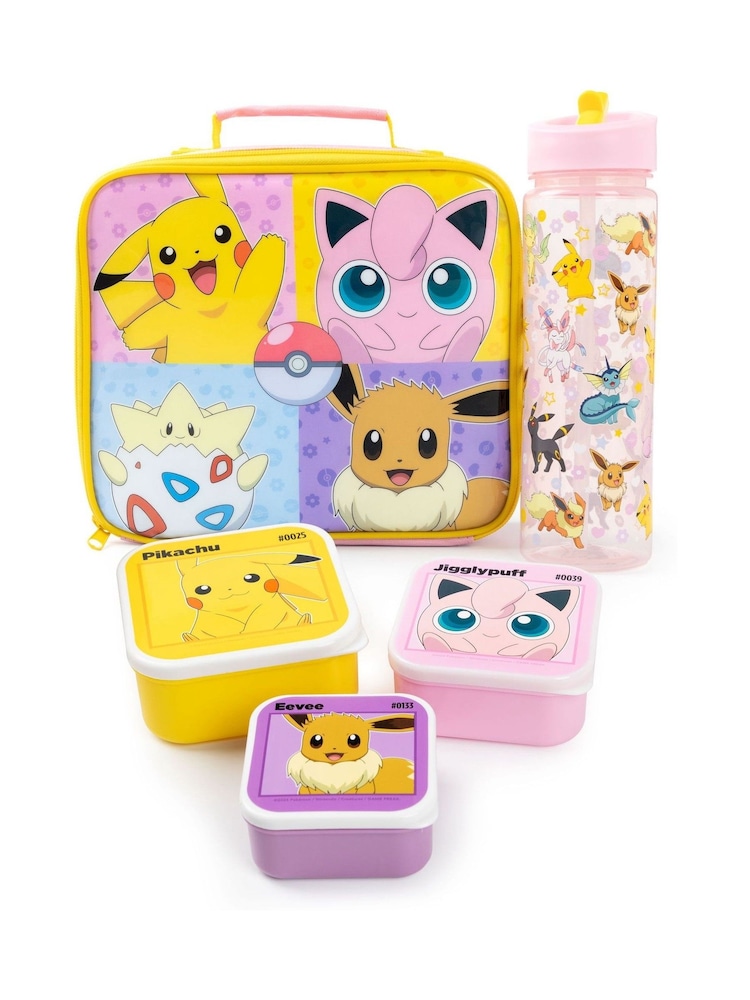Vanilla Underground Pink Girls Pokemon Lunch Bag Bottle and 3 Snack Pots Set - Image 1 of 7
