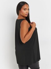 Yours Curve Black Lace Detailed Vest Top - Image 3 of 5