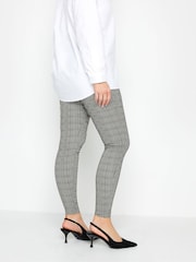 M&Co Grey Check Bengaline Skinny 100% Cotton Trousers - Image 3 of 3