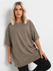 Yours Curve מארז 2 חולצות טי בייסיק בגזרה ארוכה, %100 כותנה - תמונה 2 מתוך 8