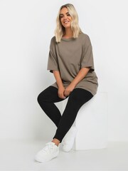 Yours Curve מארז 2 חולצות טי בייסיק בגזרה ארוכה, %100 כותנה - תמונה 3 מתוך 8