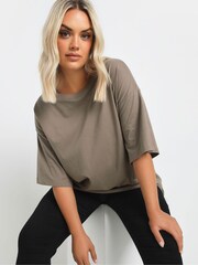 Yours Curve מארז 2 חולצות טי בייסיק בגזרה ארוכה, %100 כותנה - תמונה 5 מתוך 8