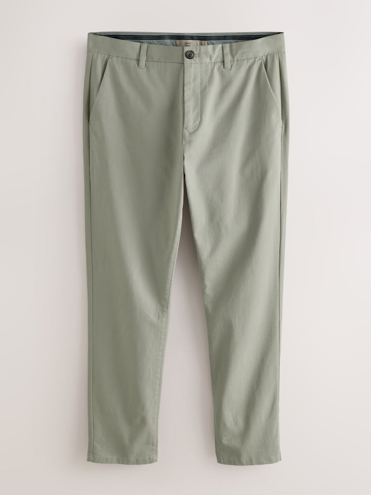 Sage Green Slim Fit Stretch Chinos Trousers - Image 1 of 4