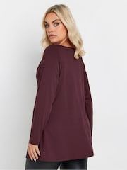 Yours Curve Purple Long Sleeve Cowl Neck Top - Image 3 of 5