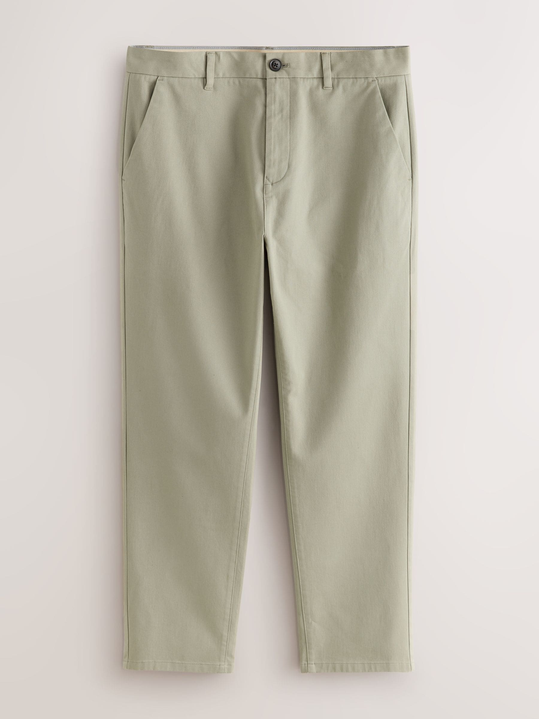 Buy Sage Green Straight Fit Stretch Chinos Trousers from