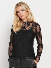 PixieGirl Petite Long Sleeve Lace Top - Image 1 of 5
