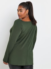 Yours Curve Green Long Sleeve Cowl Neck Top - Image 3 of 4
