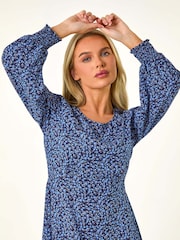 Vestido Midi Roman Petite Print com punho franzido - Imagem 4 de 5