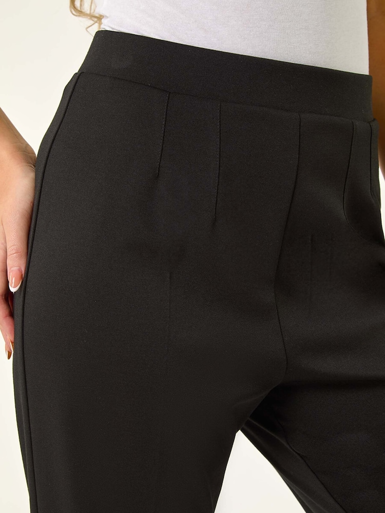 Roman Black Petite Straight Leg Ponte Stretch Trousers - Image 5 of 5