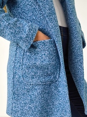 Roman Blue Petite Hooded Edge to Edge Coatigan - Image 5 of 5