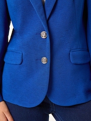 Roman Blue Petite Textured Stretch Blazer - Image 5 of 5